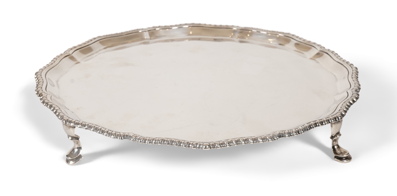 A George V silver salver, by Harrods Ltd